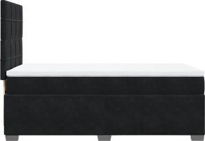 vidaXL Łóżko kontynentalne z materacem, czarne, aksamit 100x200 cm 9