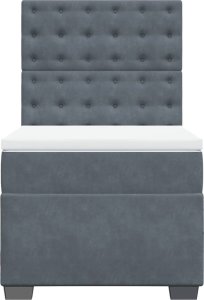 vidaXL Łóżko kontynentalne z materacem, ciemnoszary aksamit, 90x200 cm 4