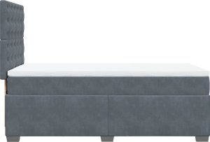 vidaXL Łóżko kontynentalne z materacem, ciemnoszary aksamit, 90x200 cm 9
