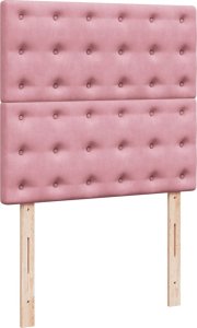 vidaXL Łóżko kontynentalne z materacem, różowe, aksamit, 100x200 cm 8