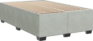vidaXL Łóżko kontynentalne z materacem, jasnoszare, 120x200cm, aksamit 5