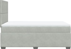 vidaXL Łóżko kontynentalne z materacem, jasnoszare, 120x200cm, aksamit 9