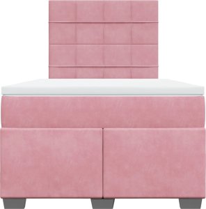 vidaXL Łóżko kontynentalne z materacem, różowe, 120x200 cm, aksamit 4