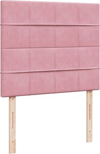 vidaXL Łóżko kontynentalne z materacem, różowe, 120x200 cm, aksamit 8