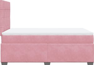 vidaXL Łóżko kontynentalne z materacem, różowe, 120x200 cm, aksamit 9