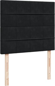 vidaXL Łóżko kontynentalne z materacem, czarne, 120x200 cm, aksamit 5