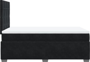 vidaXL Łóżko kontynentalne z materacem, czarne, 120x200 cm, aksamit 6