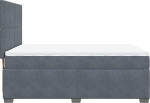 vidaXL Łóżko kontynentalne z materacem, ciemnoszare, 140x200cm aksamit 9