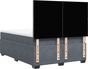 vidaXL Łóżko kontynentalne z materacem, ciemnoszare, 140x200cm aksamit 10