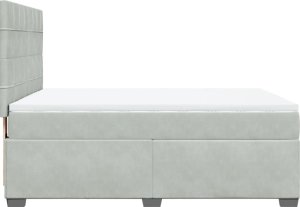 vidaXL Łóżko kontynentalne z materacem, jasnoszare, 140x190cm, aksamit 9