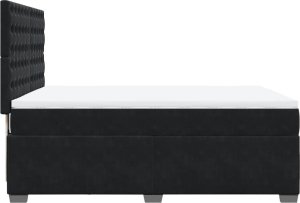 vidaXL Łóżko kontynentalne z materacem, czarne, 160x200 cm, aksamit 9