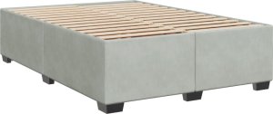 vidaXL Łóżko kontynentalne z materacem, jasnoszare, 160x200cm, aksamit 5