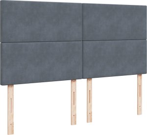 vidaXL Łóżko kontynentalne z materacem, ciemnoszary aksamit, 200x200cm 7