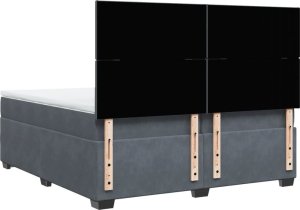 vidaXL Łóżko kontynentalne z materacem, ciemnoszary aksamit, 200x200cm 9