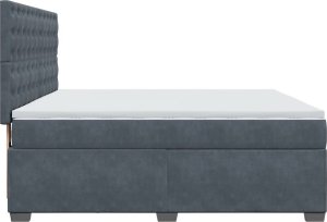 vidaXL Łóżko kontynentalne z materacem, ciemnoszare, 180x200cm aksamit 9