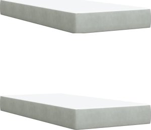 vidaXL Łóżko kontynentalne z materacem, jasnoszare, aksamit, 200x200cm 3