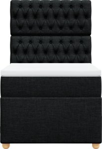 vidaXL Łóżko kontynentalne z materacem, czarne, tkanina, 80x200 cm 4