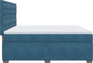 vidaXL Łóżko kontynentalne z materacem, niebieskie, aksamit, 200x200cm 9