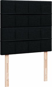 vidaXL Łóżko kontynentalne z materacem, czarne, tkanina, 90x200 cm 7