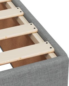 vidaXL Łóżko kontynentalne z materacem, jasnoszare, tkanina, 90x200 cm 11