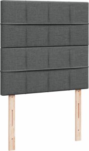 vidaXL Łóżko kontynentalne z materacem, ciemnoszara tkanina 90x200 cm 7