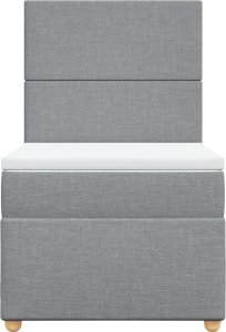 vidaXL Łóżko kontynentalne z materacem, jasnoszare, tkanina, 100x200cm 4