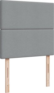 vidaXL Łóżko kontynentalne z materacem, jasnoszare, tkanina, 100x200cm 7