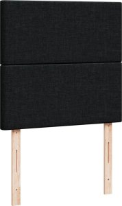 vidaXL Łóżko kontynentalne z materacem, czarne, tkanina, 100x200 cm 7