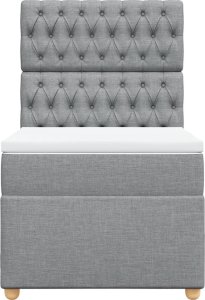 vidaXL Łóżko kontynentalne z materacem, jasnoszare, tkanina, 90x200 cm 4