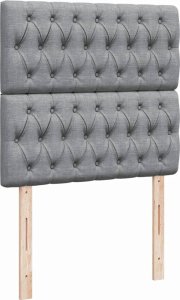 vidaXL Łóżko kontynentalne z materacem, jasnoszare, tkanina, 90x200 cm 7