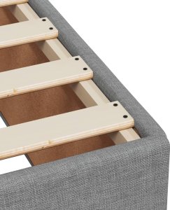 vidaXL Łóżko kontynentalne z materacem, jasnoszare, tkanina 120x200 cm 11