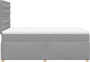 vidaXL Łóżko kontynentalne z materacem, jasnoszare, tkanina 120x200 cm 5