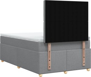 vidaXL Łóżko kontynentalne z materacem, jasnoszare, tkanina 120x200 cm 6