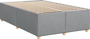 vidaXL Łóżko kontynentalne z materacem, jasnoszare, tkanina 120x200 cm 8