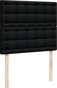 vidaXL Łóżko kontynentalne z materacem, czarne, tkanina, 120x200 cm 7