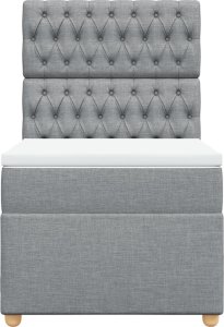 vidaXL Łóżko kontynentalne z materacem, jasnoszare, tkanina, 100x200cm 4