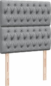 vidaXL Łóżko kontynentalne z materacem, jasnoszare, tkanina, 100x200cm 7