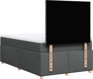 vidaXL Łóżko kontynentalne z materacem, ciemnoszara tkanina 120x200 cm 6