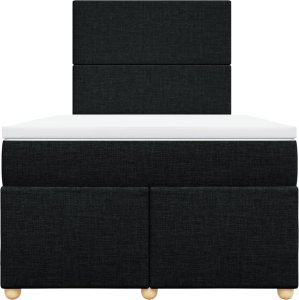 vidaXL Łóżko kontynentalne z materacem, czarne, tkanina, 120x200 cm 4