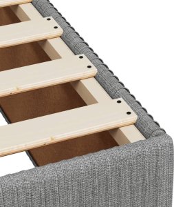 vidaXL Łóżko kontynentalne z materacem, jasnoszare, tkanina, 90x190 cm 11