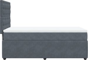 vidaXL Łóżko kontynentalne z materacem, ciemnoszary aksamit, 90x190 cm 5