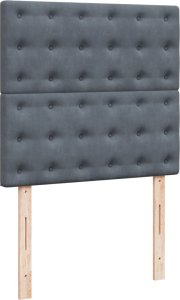 vidaXL Łóżko kontynentalne z materacem, ciemnoszary aksamit, 90x190 cm 7