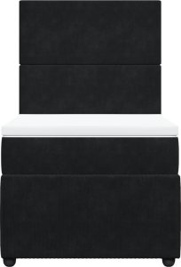 vidaXL Łóżko kontynentalne z materacem, czarne, aksamit 80x200 cm 4