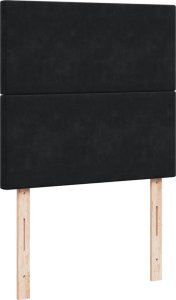 vidaXL Łóżko kontynentalne z materacem, czarne, aksamit 80x200 cm 7