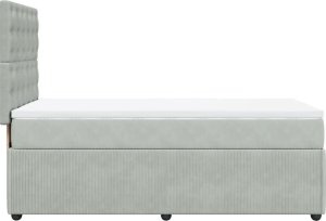 vidaXL Łóżko kontynentalne z materacem, jasnoszare, aksamit, 90x190 cm 5