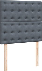 vidaXL Łóżko kontynentalne z materacem, ciemnoszary aksamit, 90x200 cm 7