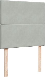 vidaXL Łóżko kontynentalne z materacem, jasnoszare, aksamit, 100x200cm 7