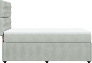 vidaXL Łóżko kontynentalne z materacem, jasnoszare, aksamit, 90x190 cm 5