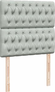 vidaXL Łóżko kontynentalne z materacem, jasnoszare, aksamit, 90x190 cm 7