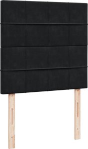 vidaXL Łóżko kontynentalne z materacem, czarne, aksamit 100x200 cm 7